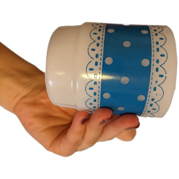 Vintage Fire King Milk Glass Jadeite Mugs Lot of 2 Polka Dots & Lace Oven Ware - Picture 4 of 7